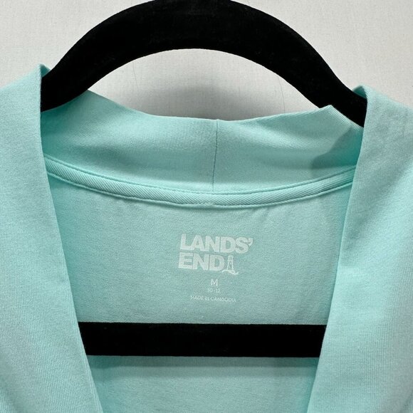 Lands' End Tank Top Womens M V-Neck Pleated Pullover Lightweight Stretchy Green - Picture 10 of 10